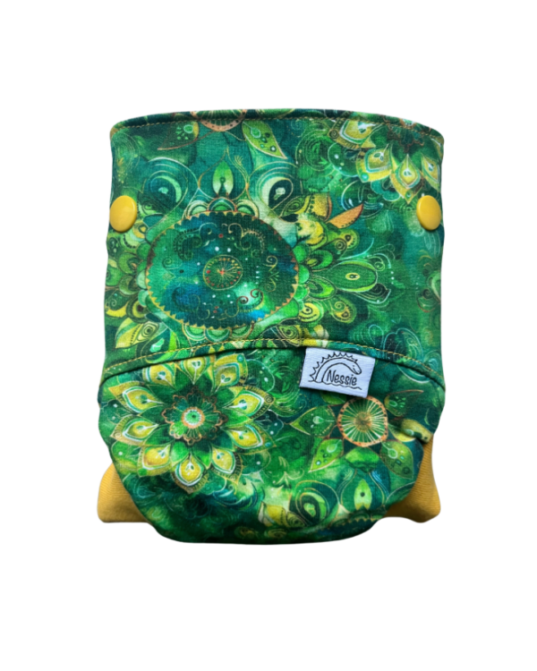 Csónakos mosható pelenka S - Emerald (meleg sárga passzéval)